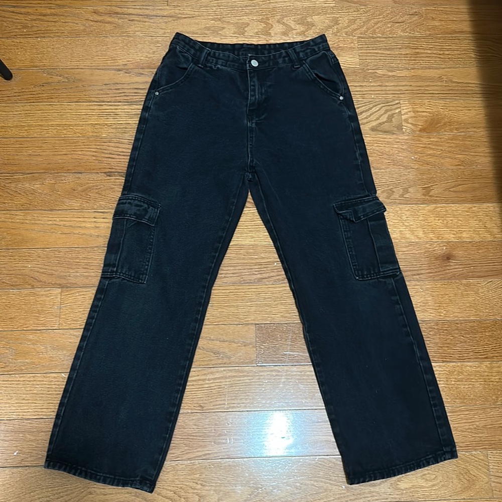 Black cargo jeans
